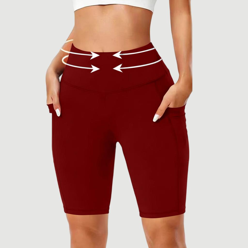 Women's High Waisted Yoga Shorts with Pockets, Tight Shorts for Gym, Running and Outdoor Activities