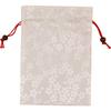 Matsumi Kogeisha, Made In Japan, Goshuincho (temple/shrine Stamp Book) Drawstring Bag, 19 X 27 Cm, Cherry Blossom Design, White