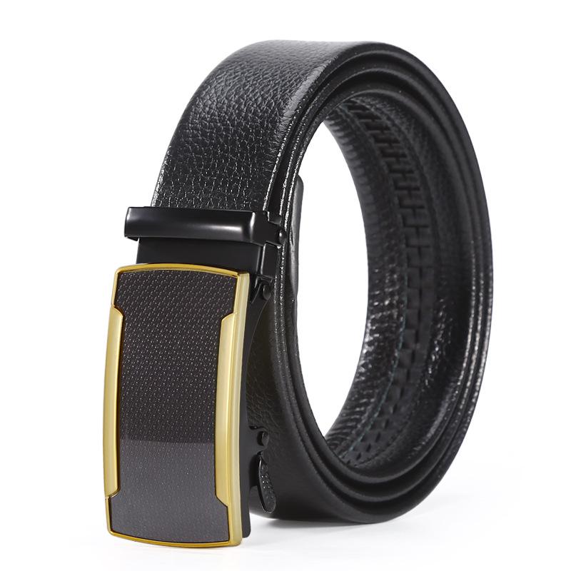 Herren Litschi Muster Automatik Schnalle Business Gürtel