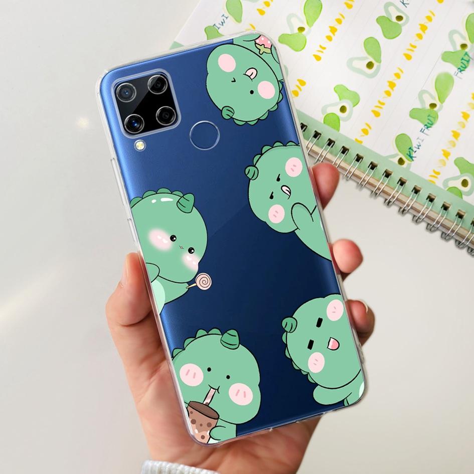 For Realme C15 Case Fashion Marble Butterfly Flower Soft TPU Phone Case For Realme C15 RMX2180 RMX2195 Coque C 15 Silicone Cover