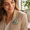 Blue Tit Brooch, Alloy Bird Pin for Women, Cute Lapel Pin for Jackets and Hats