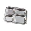 Lightweight 304Stainless Steel Plate Rectangular Divided Plate Dinner Tray