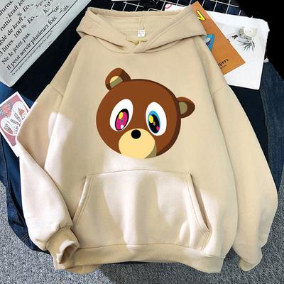 Kanye West Cartoon Tops Popular Characters Print Hoodies Male Fashion Street Sweatshirts Autumn Casual Fleece Hooded Pullovers