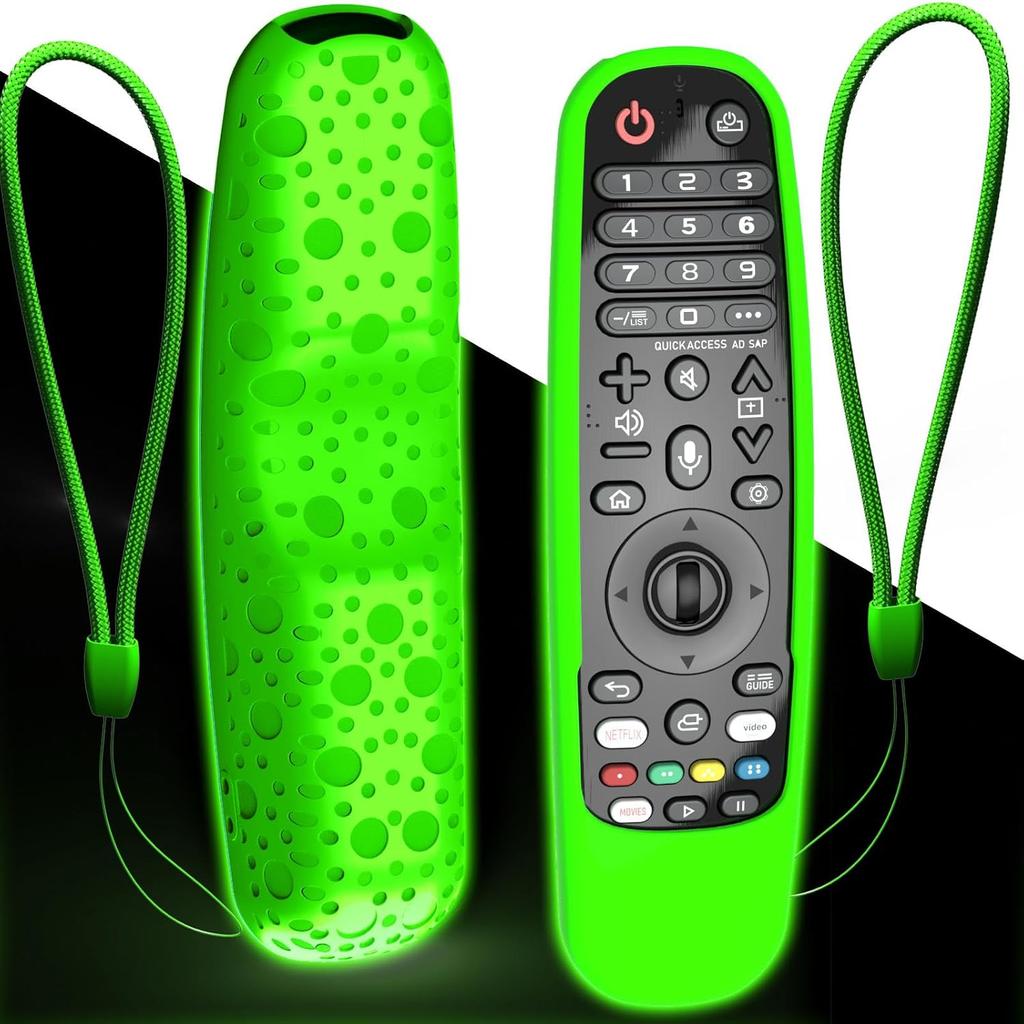 Case Cover for LG Remote MR20GA MR19BA MR18BA MR650A MR600, Silicone Skin Sleeve for LG Smart TV Magic Remote Control with Lanyard Glow in The Dark