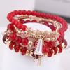 DIEZI Korean Fashion Ethnic Crystal Beads Bracelets for Women Girls Gift Elastic Rope Tassel Wrap Bracelet Pulseira Feminina