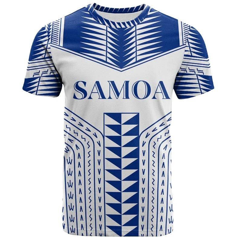 3D Printed Samoan Flag T-Shirt For Men New In Summer Short Sleeves Polynesian Tshirts Clothes Men's Oversized Tee Shirts