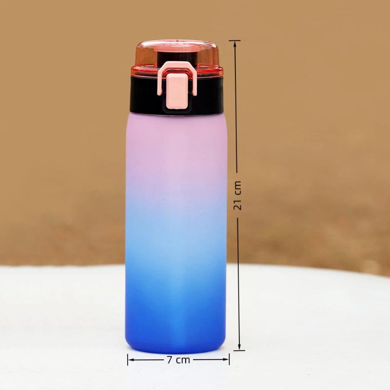500Ml Large Capacity Sports Water Bottle Gradient Color Plastic Cup Drink Items Outdoor Beach Travel Portable Gym Fitness Jugs