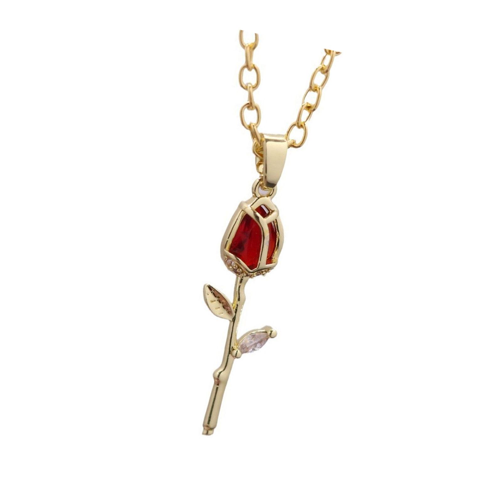 

Золотисто-медное ожерелье с цветком тюльпана и отделкой стразами, портативный аксессуар для свадеб и особых случаев