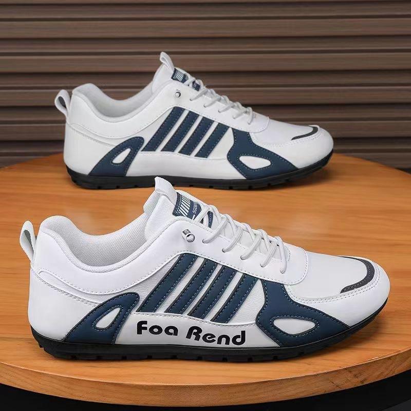 Fashion Men's Shoes Light PU Leather Casual Shoes Outdoor Non-slip Sneakers for Men Lace Up Flats Comfort Training Shoes Tenis Masculino