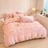 2025 Winter Fleece-Lined Velvet Bed Set: Thick Double-Sided Sheet & Duvet Cover, Dorm/Solo 3-Piece