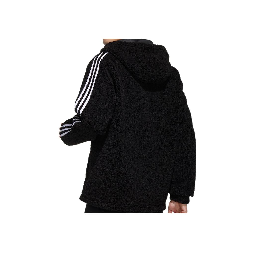 Adidas Alphabet Logo Print Zip-Up Kapuzen-Daunenjacke Herren Oberbekleidung Schwarz GJ8754