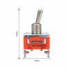 10PCS Terminal Switch E-TEN1021 Mini Toggle Switch 2 Position 2 Pin 12mm Rocker Switch Orange SPST ON-Off Toggle Industrial