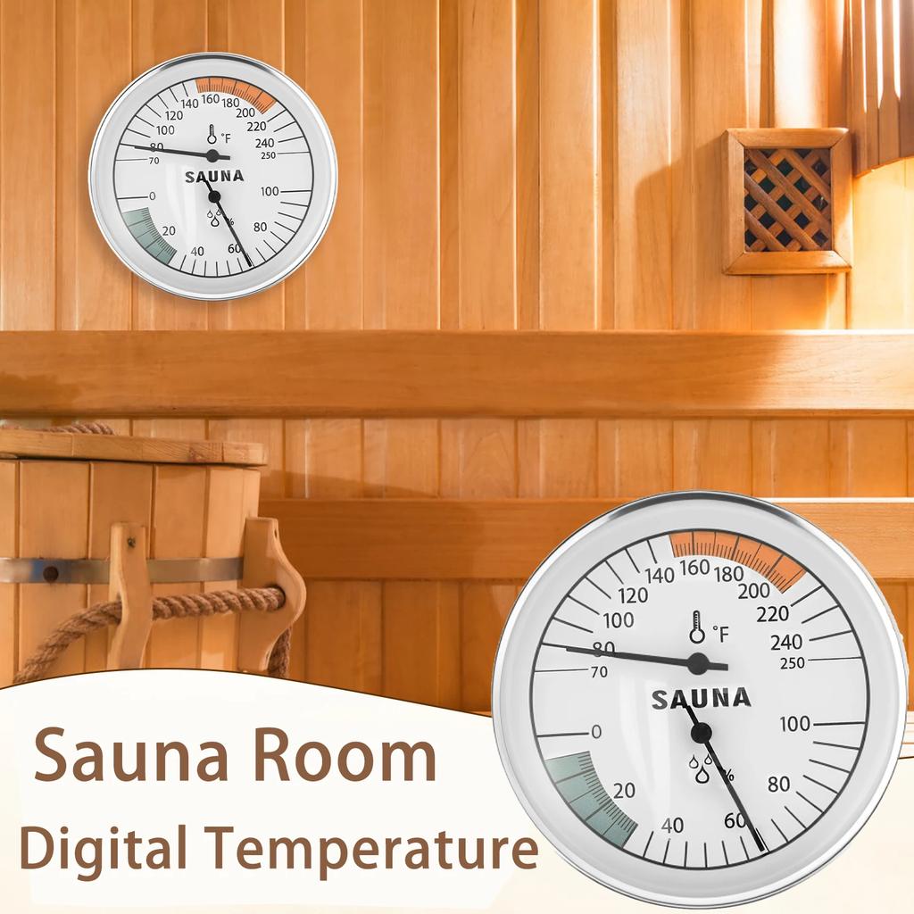Wall Mounted Sauna Room Hygrometer Room Thermometer Sauna Humidity Temperature Gauge Home Indoor Temperature Digital Monitor