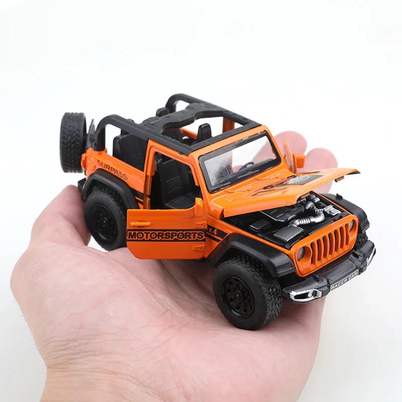 (Bagged) 1/36 Scale Four-Door Jeep Wrangler-Style Off-Road Pullback Toy Car, Die-Cast Metal, Boy's Toy, Powerful Pullback.