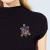 Fashionable personalized retro crystal rhinestone turtle brooch, alloy inlaid with diamonds, animal chest flower female brooch, turtle chest flower