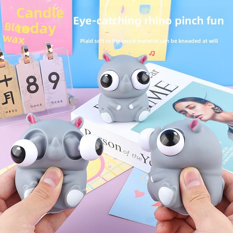 Rhinoceros Creative Rhino Squeeze Toy Pvc Sensory Play Hand Eye Coordination