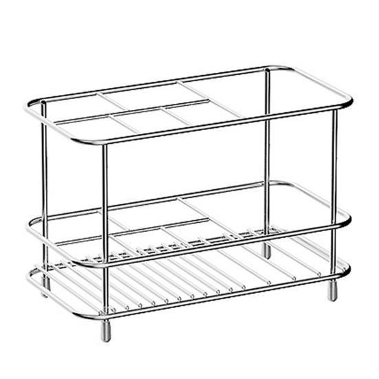 

Stainless Steel Toothbrush Holder Bathroom Toothpaste Holder Stand with Quick Drainage Countertop Organizer for Bathroom Accessories C