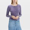 Levis Casual Round Neck Long Sleeve Single Button Knit Sweater Women Sweater 003SK-0000