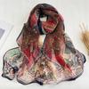 Women’S Summer Tree Printing Thin Soft Chiffon-Like Georgette Scarf 160Cm Long Neck Wraps Sunscreen Shawl For Beach & Office