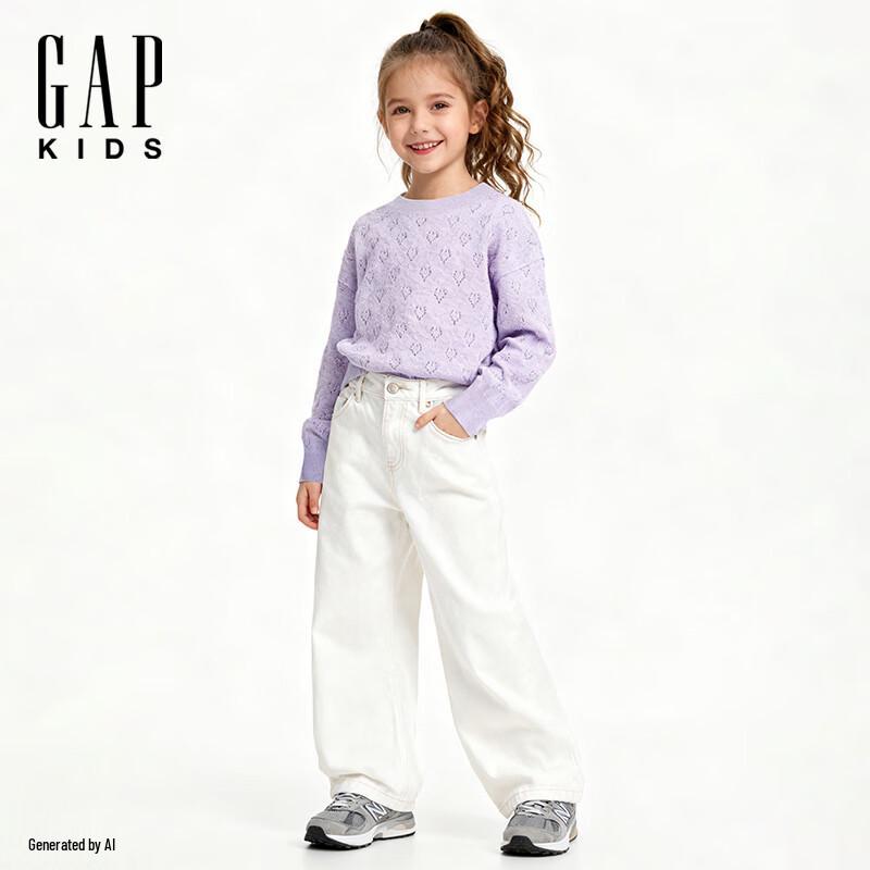 GAP Girls Toddler Hollow Knit Long Sleeve Sweater 100/52 фиолетовый