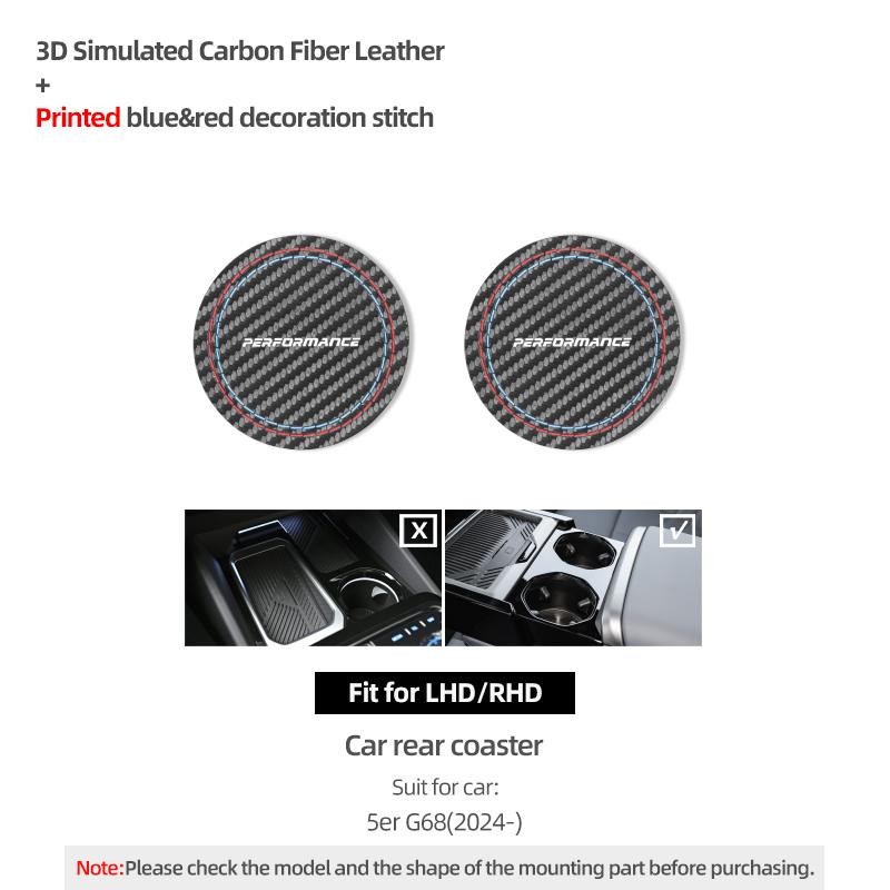 

Betterhumz for BMW G60 G61 Series 5 G68 Car Wireless Charging Pad Coaster Cup Holder Mat Made of Alcantara Anti-slip Accessories carbon rear pad