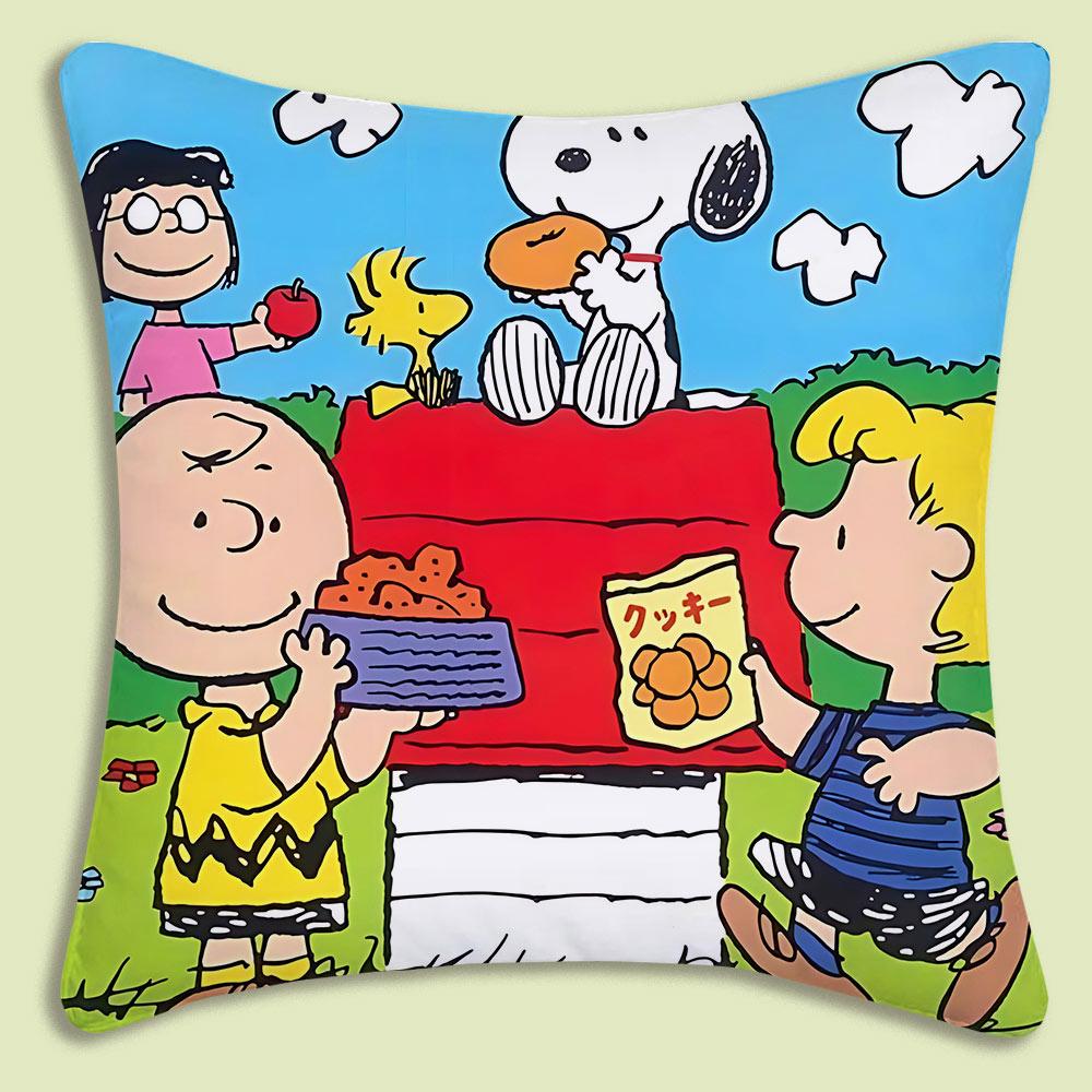 Cartoon Cute S-Snoopy Pillow Covers Cartoon Sofa Decorative Home Double-Sided Printing Short Plush Cute Cushion Cover