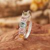 Color Treasure Earrings Natural Tourmaline Ring Women'S S925 Sterling Silver Gemstone Index Finger Ring Xiaohongshu Model