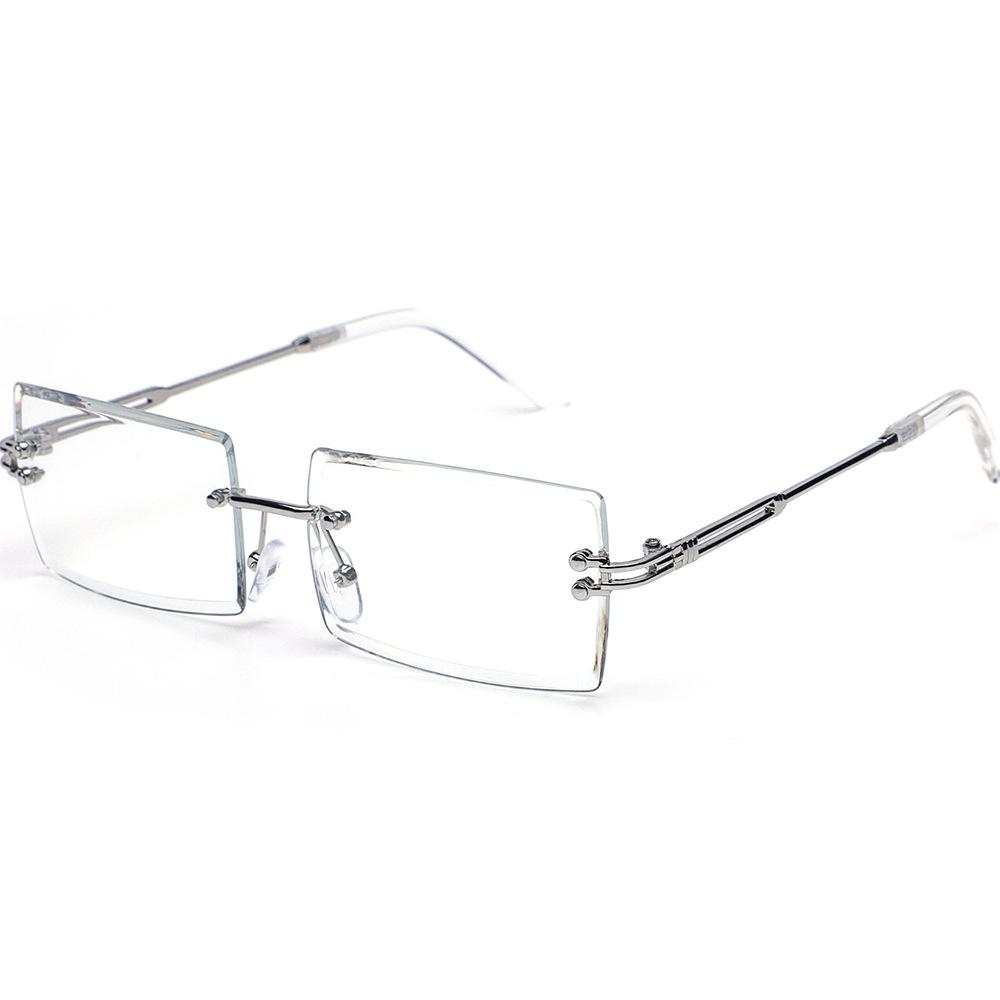 Metal Rimless Sunglasses Women's Glasses Square Ultra-light Men's Sunglasses