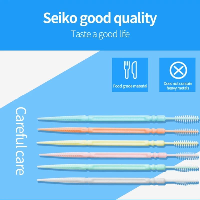 200Pcs Double-headed Disposable Dental Flosser Interdental Brush Teeth Stick Toothpicks Floss Pick Oral Gum Teeth Cleaning Care