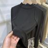 Neues Herbst Winter Hautfreundliches Basis-T-Shirt Warm Hoch Elastisch Fusseln-Resistent Langarm Halber Kragen Vielseitiges T-Shirt