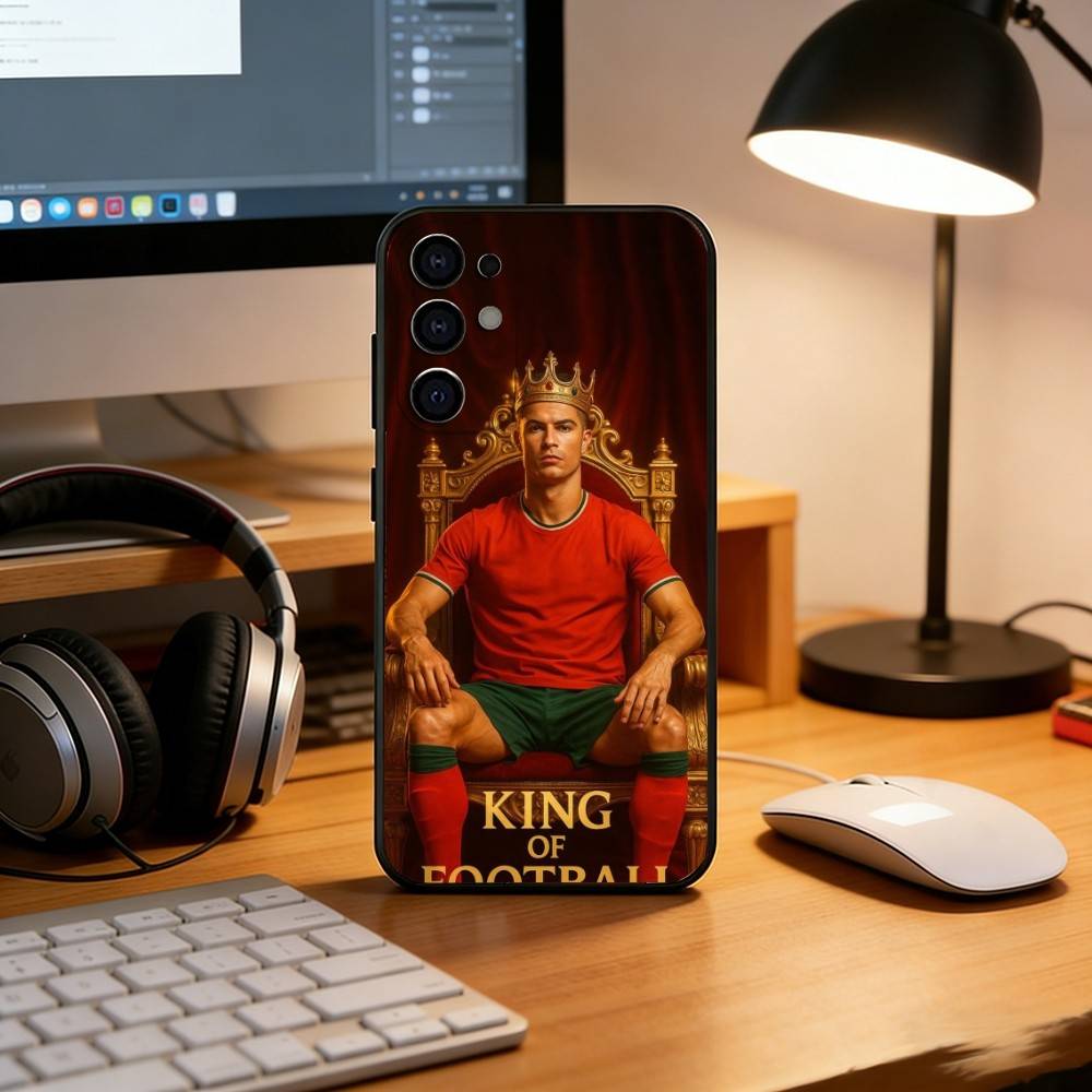 Cristiano Ronaldo Phone Case Black Silicone Soft For Samsung S25,S24,S21,S22,S23,S30,Ultra,S20,Plus,Fe,Lite