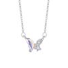 Iridescent Butterfly Necklace, Women's Stainless Steel Clavicle Chain, Light Luxury Jewelry