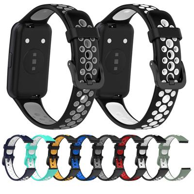 Two-color Watch Strap Soft Breathable Contrast Color Replacement Watchband Compatible For Huawei