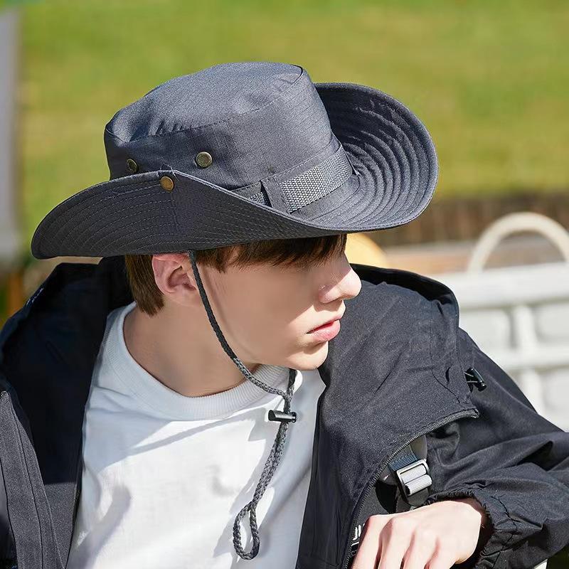Nouveau Chapeau Bob d'Été Chapeau de Soleil d'Extérieur pour la Pêche Chapeau de Soleil pour la Randonnée Casquette Protection Solaire Pliable à Large Bord UPF 50+