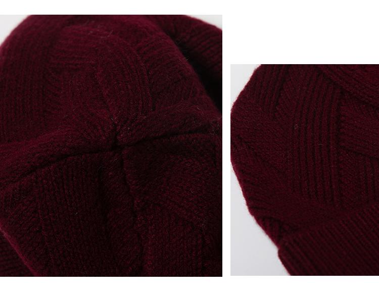 Hengyuanxiang Pure Wool Hat Men's Autumn and Winter Warm Knitted Hat Windproof and Cold Proof Soft and Comfortable Hat