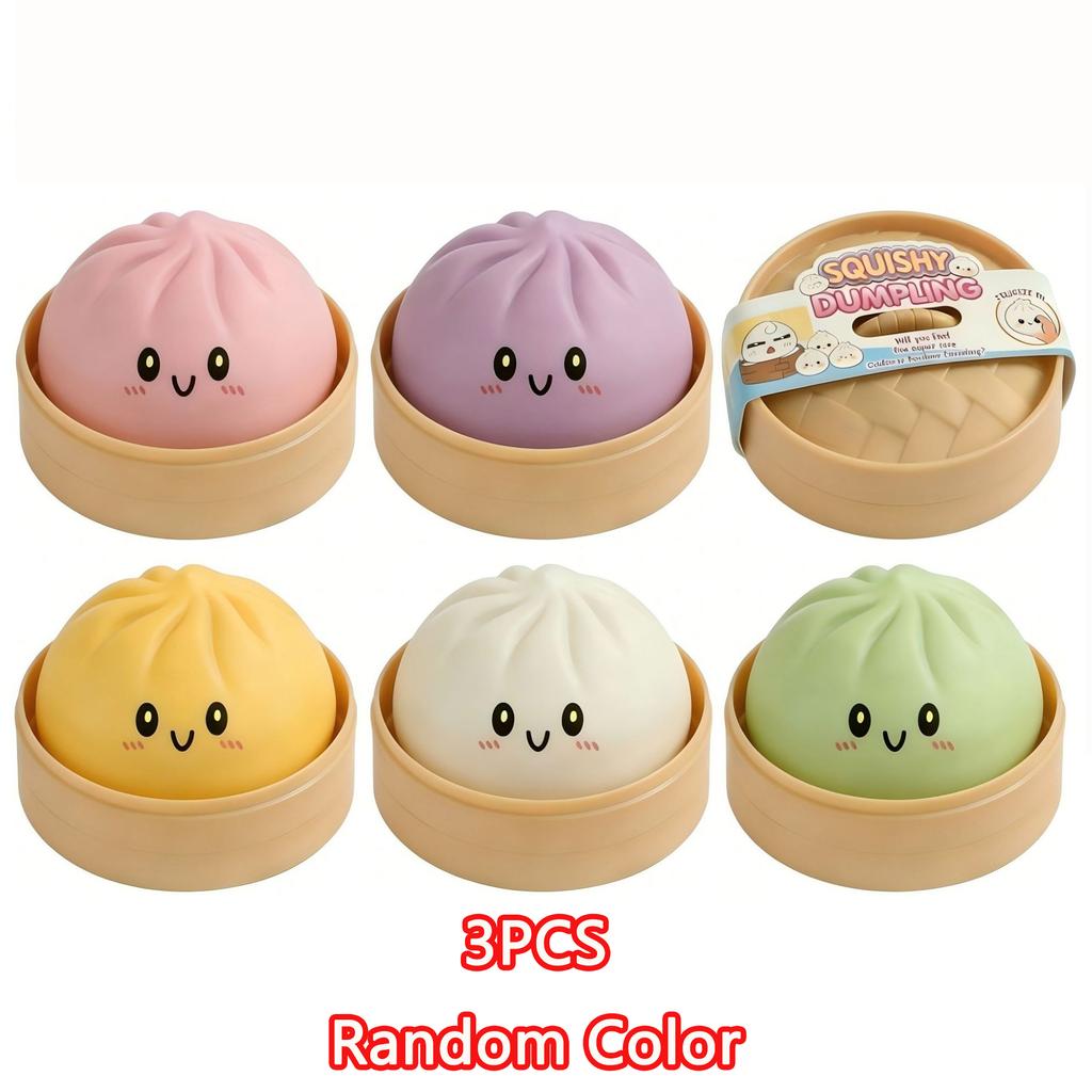 Dumpling Squishy Squeeze Toys Smile Face Dumpling Anti-Stress Ball Soft Fidget Mystery Squishy Tabas Bun Slow Rebound Sqush Toys