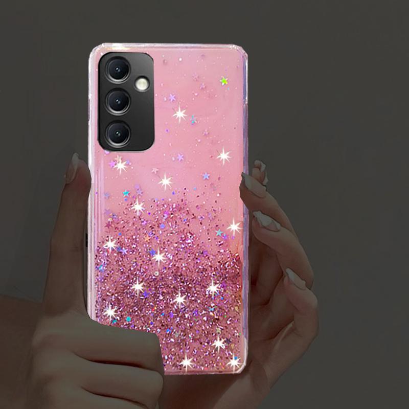 Candy Color Glitter Soft Sequins Stars Case For Samsung Galaxy A05 A05S A25 A04S A14 A24 A34 A54 M14 M34 M53 5G 4G S21 S22 S23 Ultra PLus FE Cover