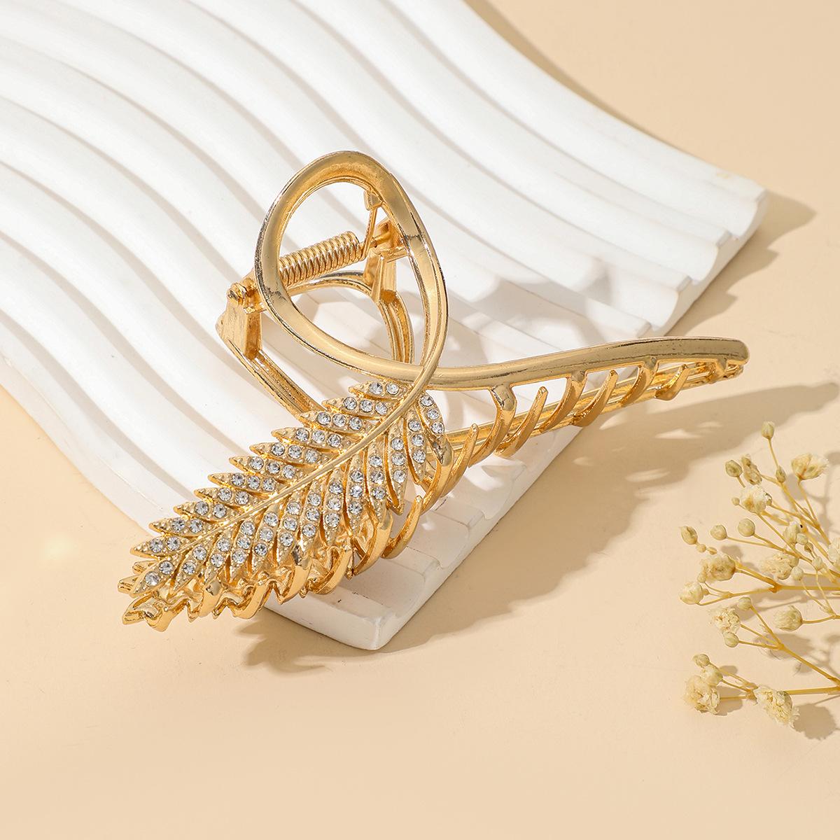 Wheat Ear Alloy Hair Clip for Women – Stylish Large Claw for Updo Hairstyles