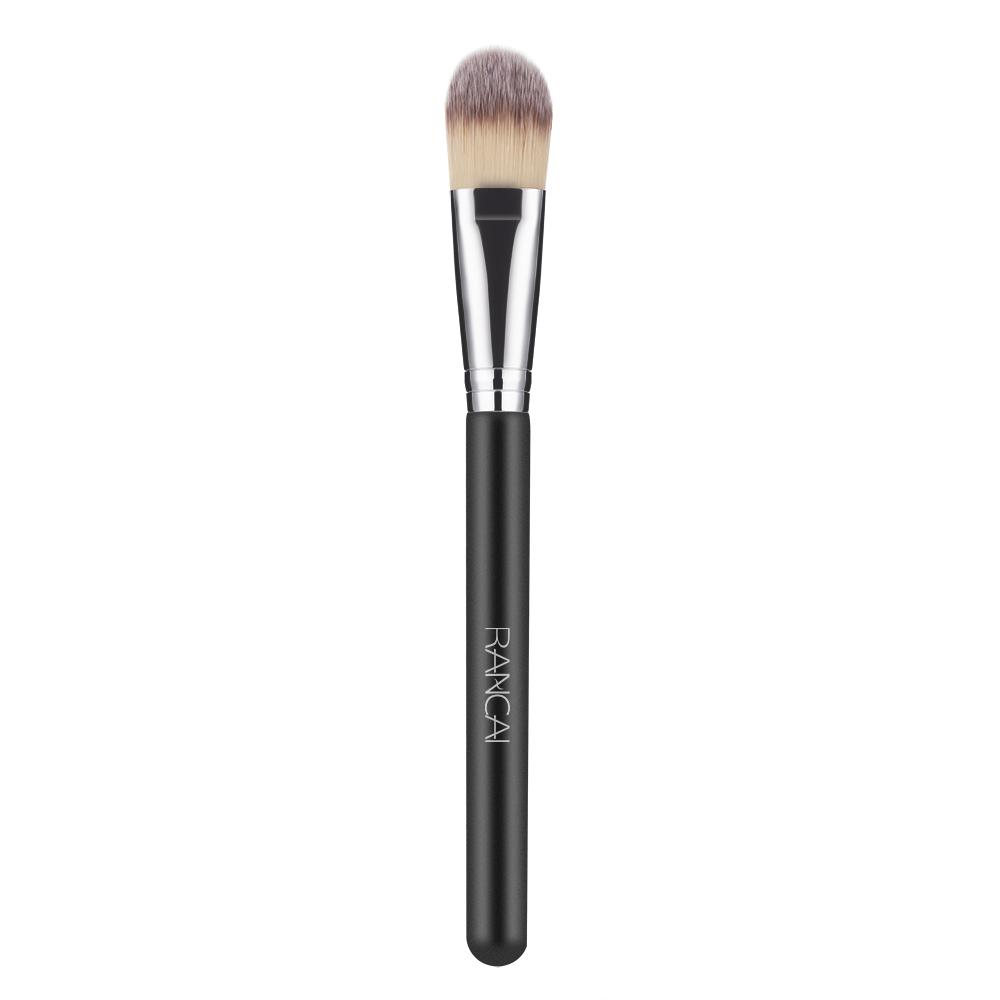 

Flat Top Kabuki Foundation Brush Black Makeup Brush for Liquid Cream and Powder Contour Buffing Blending Concealer Face Brush