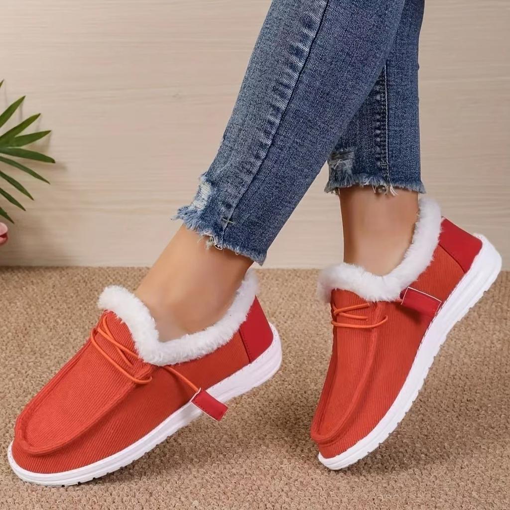 Fashion Comemore Cotton Shoes 2025 Autumn and Winter New Velvet Thickened Fur Warm Flats Casual Slip on Suede Solid Color Snow Loafers