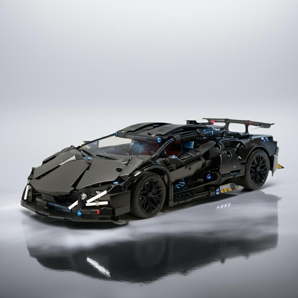 1288pcs Limited Edition Black Supercar Building Blocks Set - Challenging Assembly with Opening Hood & Trunk
