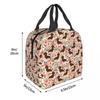 Custom Dachshund Sausage Dog In Florals Lunch Bag Women Cooler Warm Insulated Lunch Boxes for Adult Office