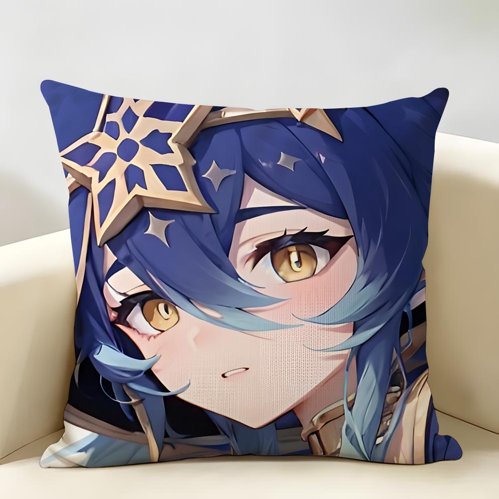 Layla Genshin Impact Cushion Cover Natural Linen Organic Fabric DoubleSided Printing Room Sofa Decor Pillow Case