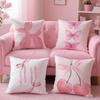 Bows Cherry Balloon Puppy Butterfly Cushion Cover Plush Fabric Soft Double-Sided Printed Sofa Warm Winter Home Gift Pillow Cover