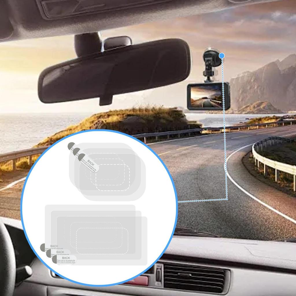 Dash Cam Windshield Sticker Static Sticker for Dash Cam 6pcs Weatherproof Windshield Camera Film