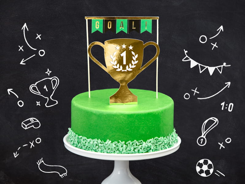 Partydeco Topper Na Tort Pilka Mix 15 5 20Cm 1 Op 2 Szt