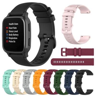 20 mm silikoninis dirželis, skirtas „Garmin Venu“ / „Venu SQ“ / „Forerunner 245“ laikrodžio juostos išmaniojo laikrodžio apyrankė, skirta „Xiaomi Huami Amazfit Bip S/Bip U“