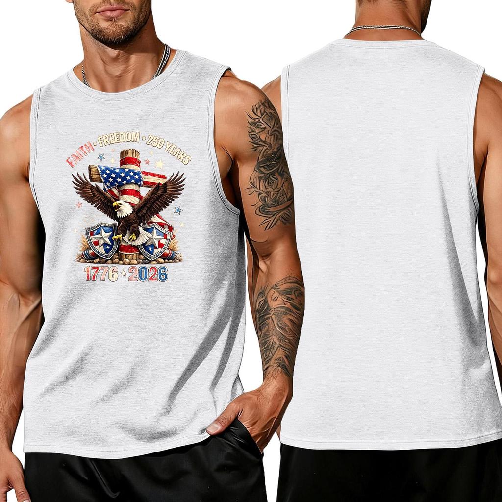 Men's loose and casual print sleeveless shirt