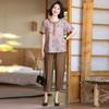 Summer Stylish Two-Piece Set: Short-Sleeve T-Shirt & Wide-Leg Pants for Middle-Aged and Elderly Women