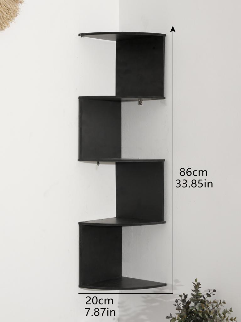 5-Layers Wooden Corner Shelf Display Stand Organizers Storage Floating Bookshelf Plant Holder Home Appliance Kitchen Accessories